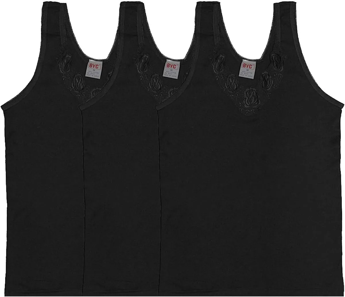 3-Pack Women & Lady Tank Top with Laced