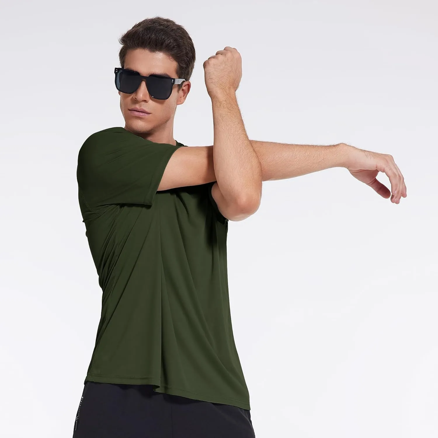 3 Pack Workout Shirts for Men Short Sleeve UPF 50  Sun Protection Tee Moisture Wicking Athletic Rash Guard T-Shirts Running