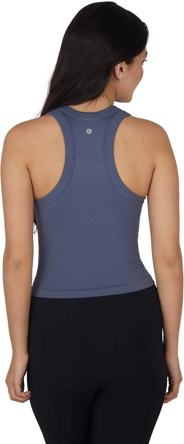 90 Degree By Reflex Womens Seamless Tank Ribbed Fitted Racerback Top 3 Pack