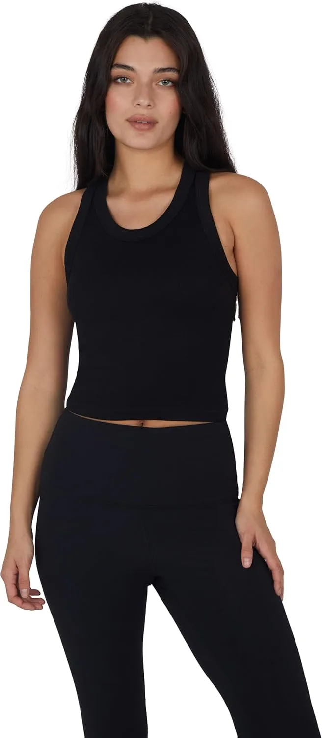 90 Degree By Reflex Womens Seamless Tank Ribbed Fitted Racerback Top 3 Pack