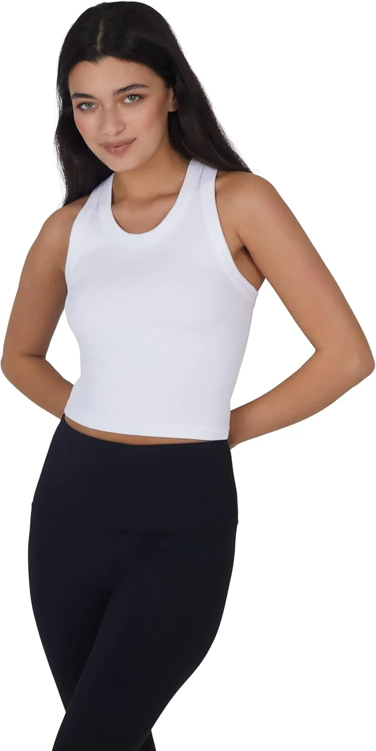 90 Degree By Reflex Womens Seamless Tank Ribbed Fitted Racerback Top 3 Pack