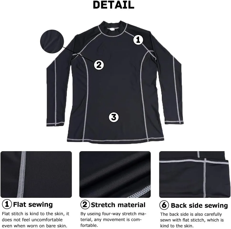 Actleis Men's Long Sleeve Rash Guard, UPF50  UV Sun Protection Swimming Shirts Quick Dry Surf Tee