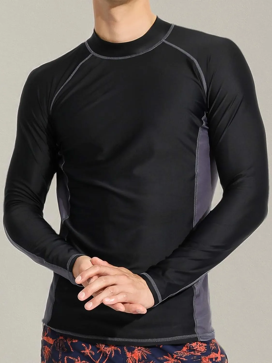 Actleis Men's Long Sleeve Rash Guard, UPF50  UV Sun Protection Swimming Shirts Quick Dry Surf Tee
