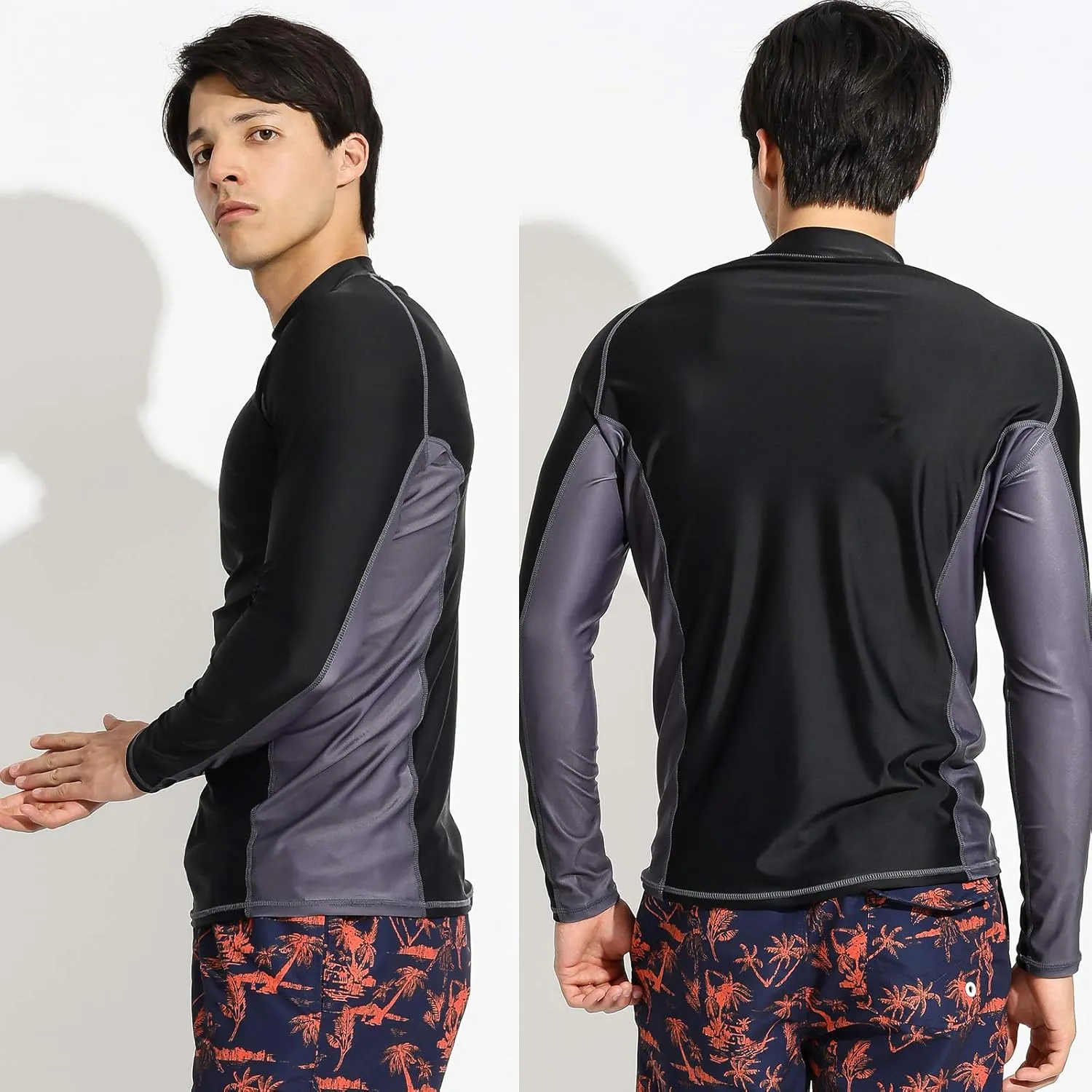 Actleis Men's Long Sleeve Rash Guard, UPF50  UV Sun Protection Swimming Shirts Quick Dry Surf Tee