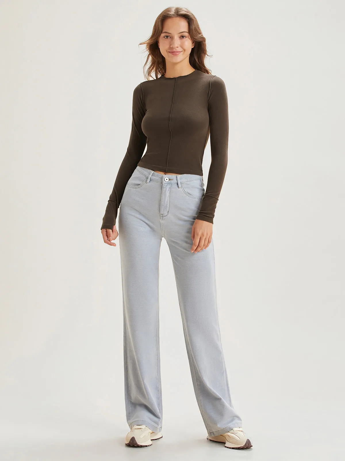 Anti-Bacteria Exposed Seam Crop Top