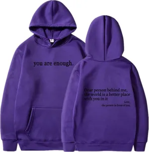 AQWEI Dear Person Behind Me Sweatshirt You are Enough Graphic Sweatshirt for Women Hoodie Pullover