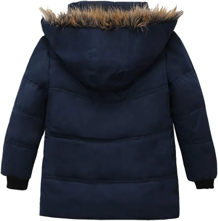 Baby Toddler Boys Winter Clothes Cotton-Padded Jacket Snowsuit Hooded Coat Outerwear for 1-3 Years Old