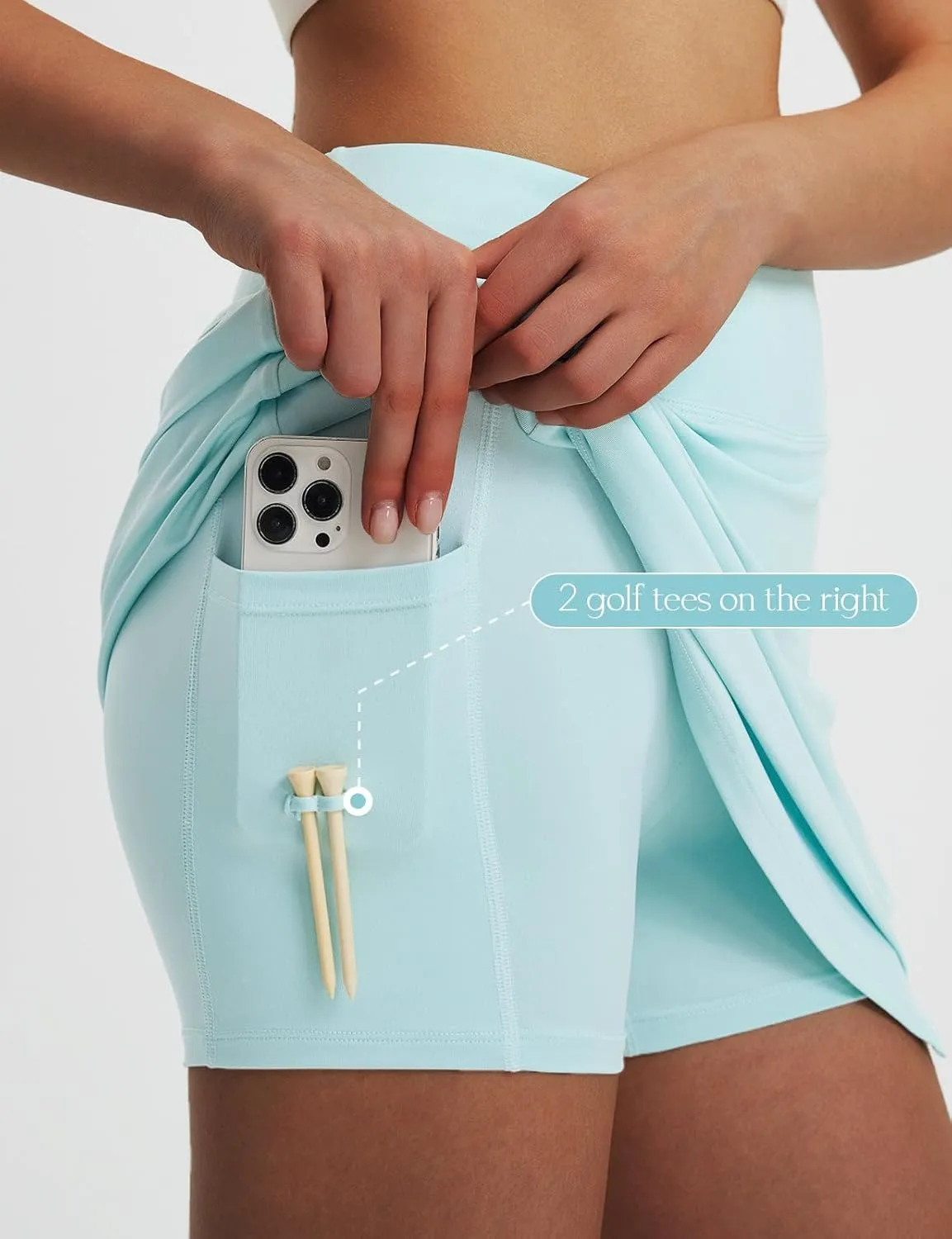 baleaf Women's 16" Golf Skorts Skirts 5 Pockets High Waisted Stretchy Tennis Skirt Athletic Workout Running