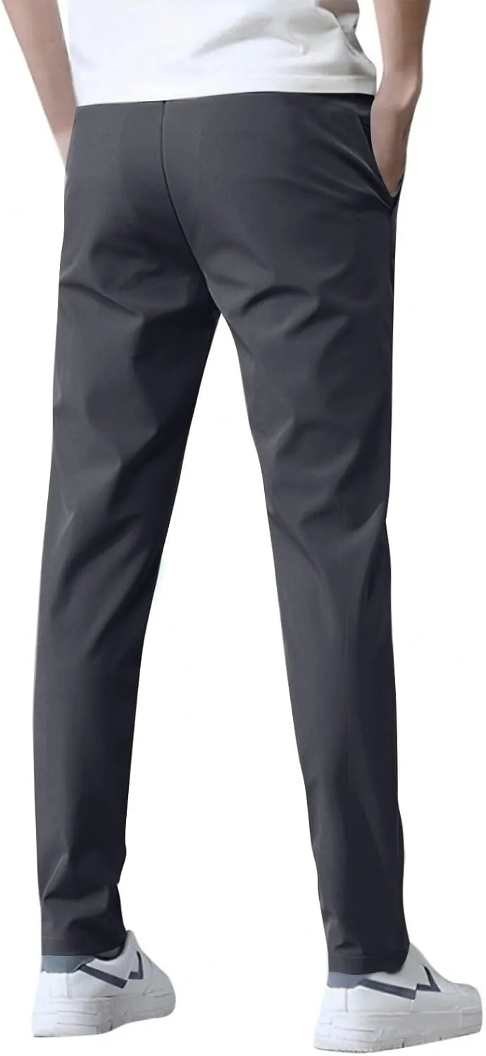 Bevawear Glide Pants Mens Quick Dry Breathable Stretch Athletic Pants Elastic Waist Lightweight Active Hiking Trousers