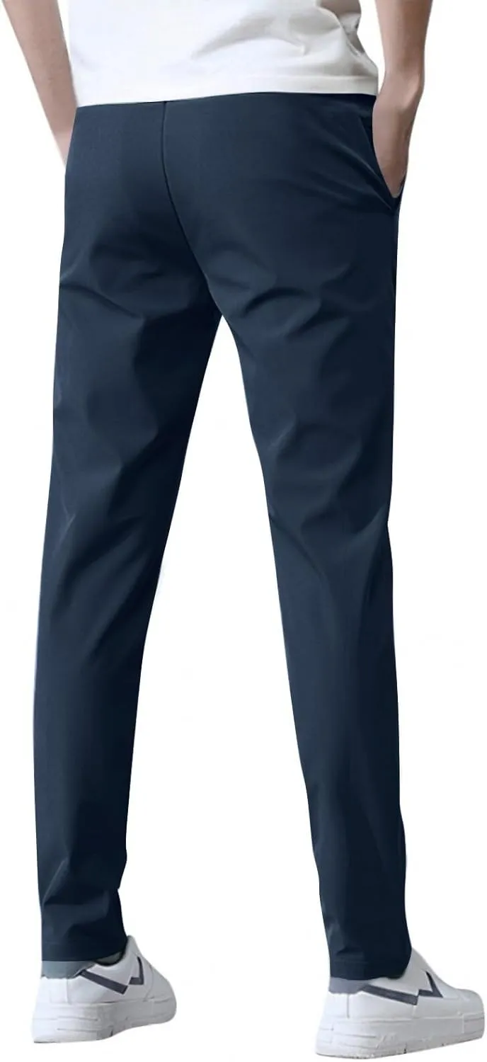 Bevawear Glide Pants Mens Quick Dry Breathable Stretch Athletic Pants Elastic Waist Lightweight Active Hiking Trousers