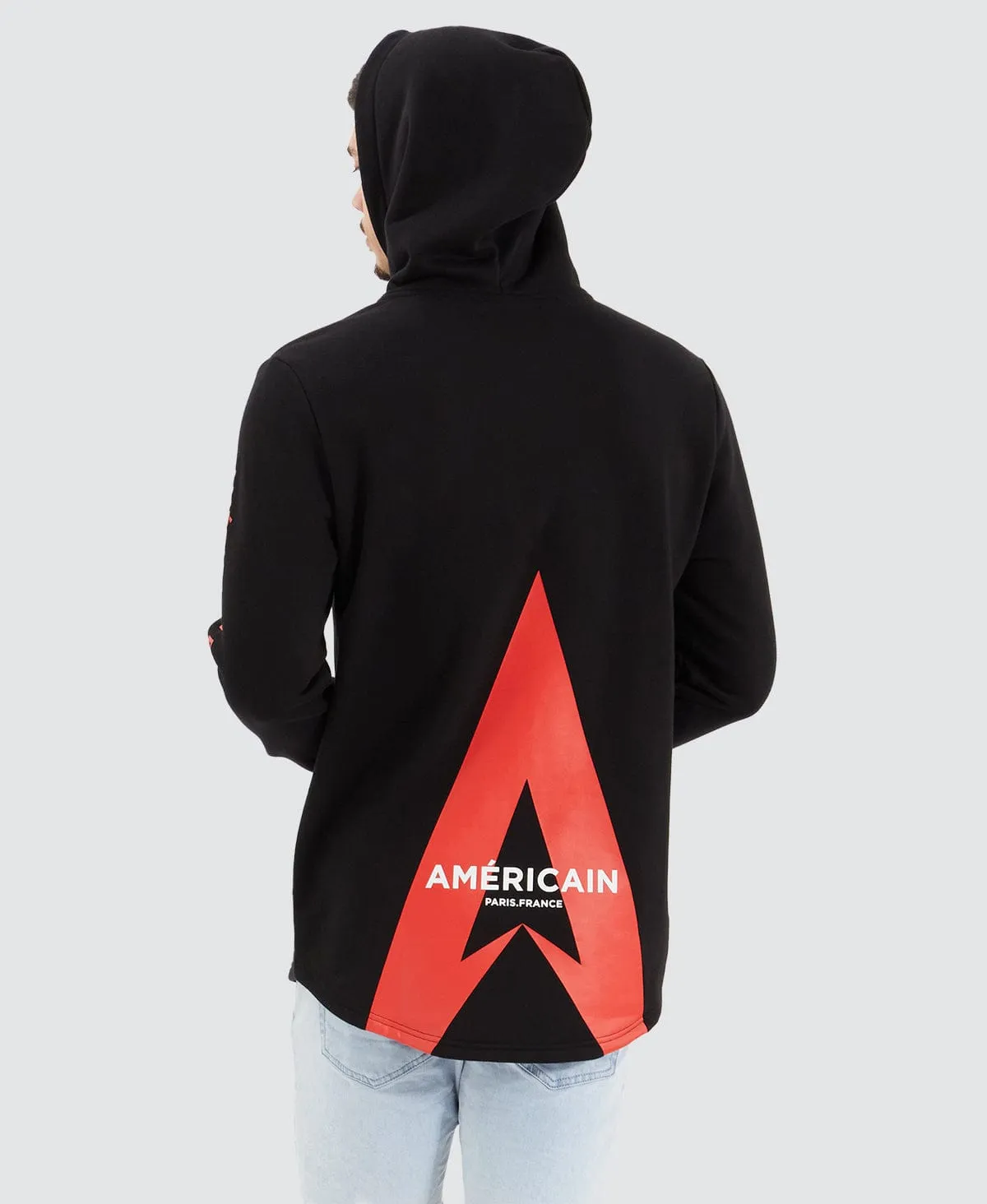 Buriti Heavy Dual Curved Hooded Jumper Jet Black
