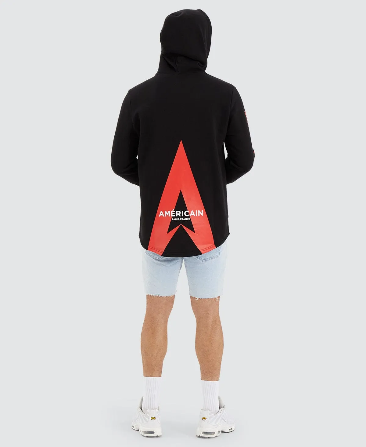 Buriti Heavy Dual Curved Hooded Jumper Jet Black