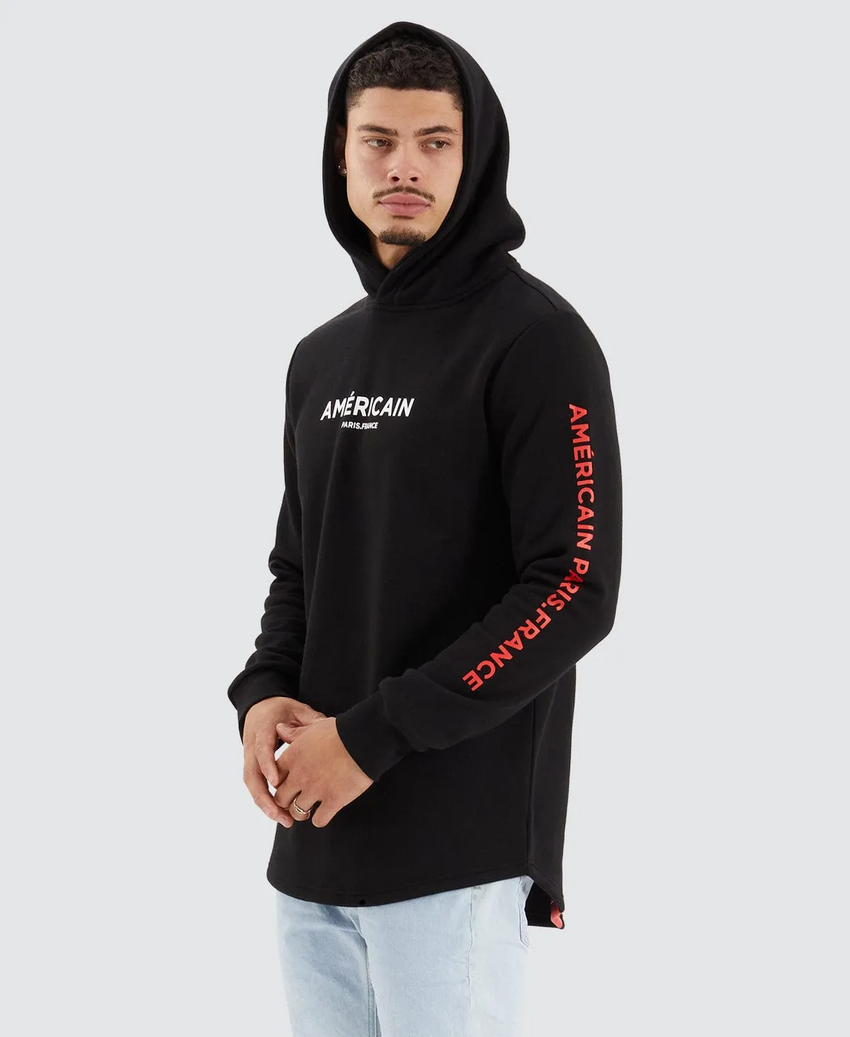 Buriti Heavy Dual Curved Hooded Jumper Jet Black