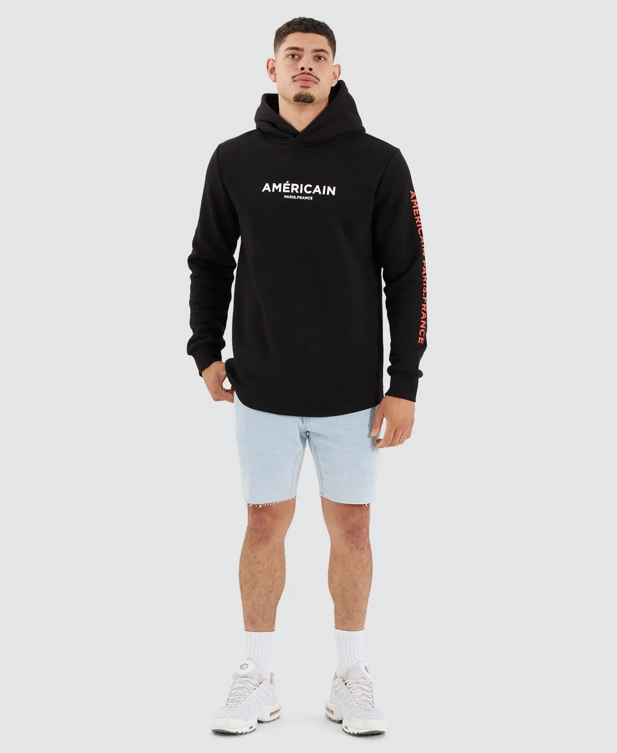 Buriti Heavy Dual Curved Hooded Jumper Jet Black