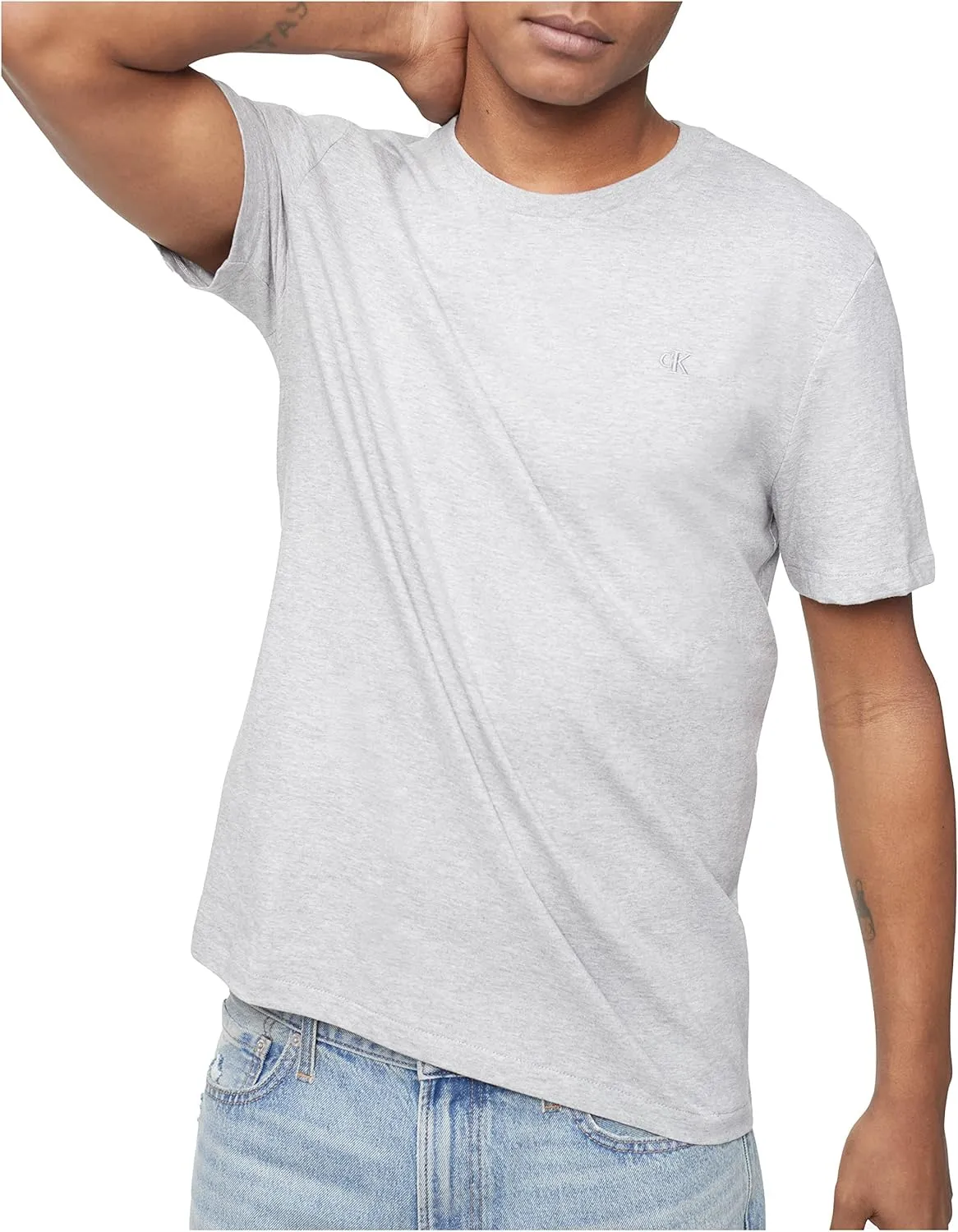 Calvin Klein Men's Smooth Cotton Solid Crewneck T-Shirt