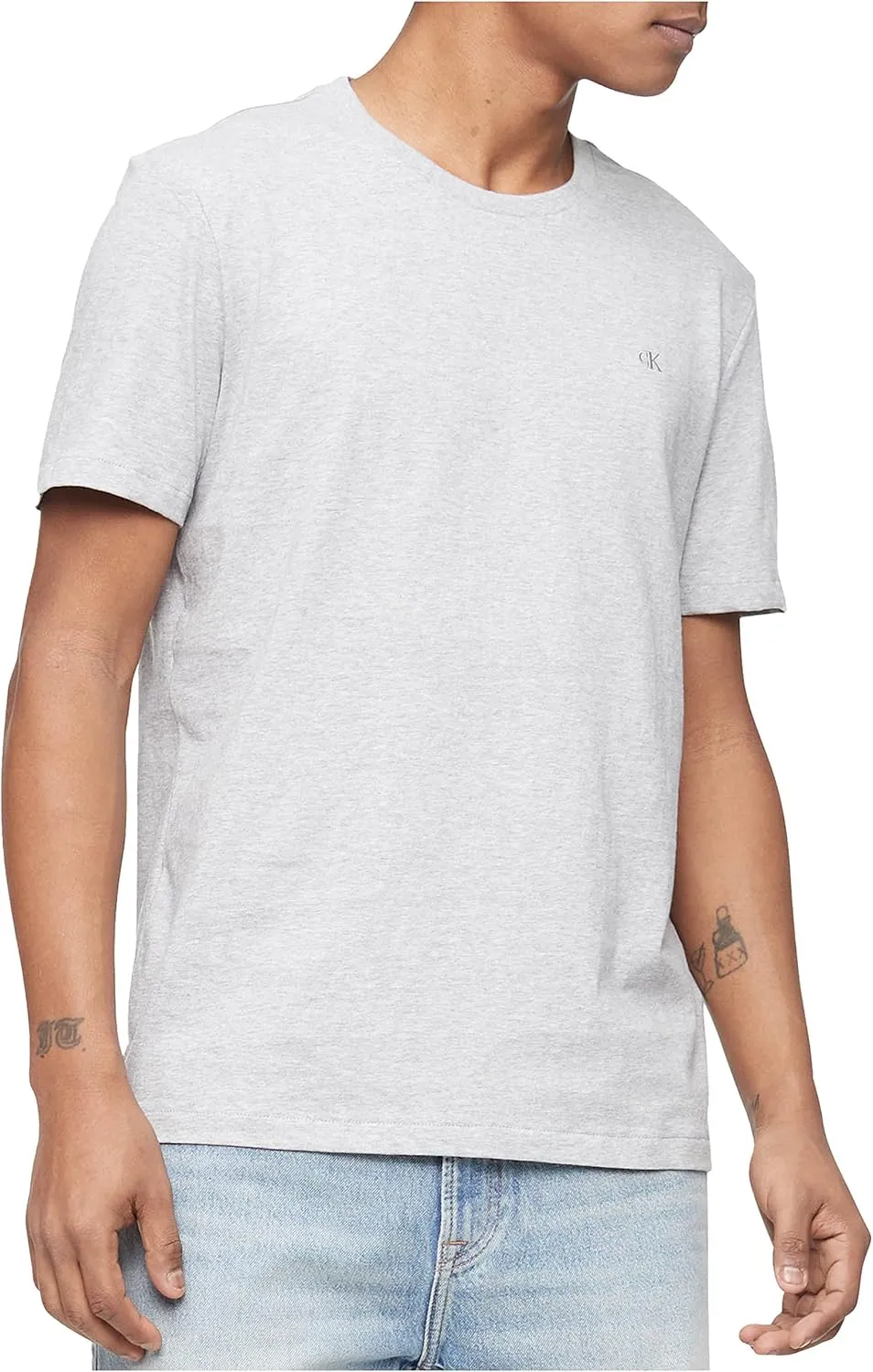Calvin Klein Men's Smooth Cotton Solid Crewneck T-Shirt