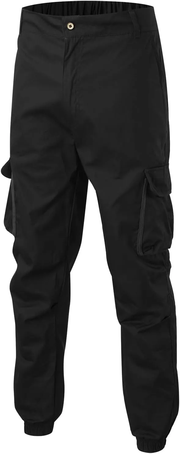 Cargo Pants for Men High Street Leisure Loose Sports Running Solid Color Lace Up Cargo Pants Sweater Men's Jogger