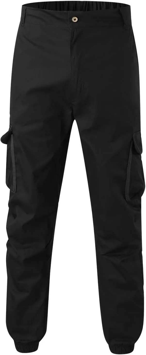 Cargo Pants for Men High Street Leisure Loose Sports Running Solid Color Lace Up Cargo Pants Sweater Men's Jogger
