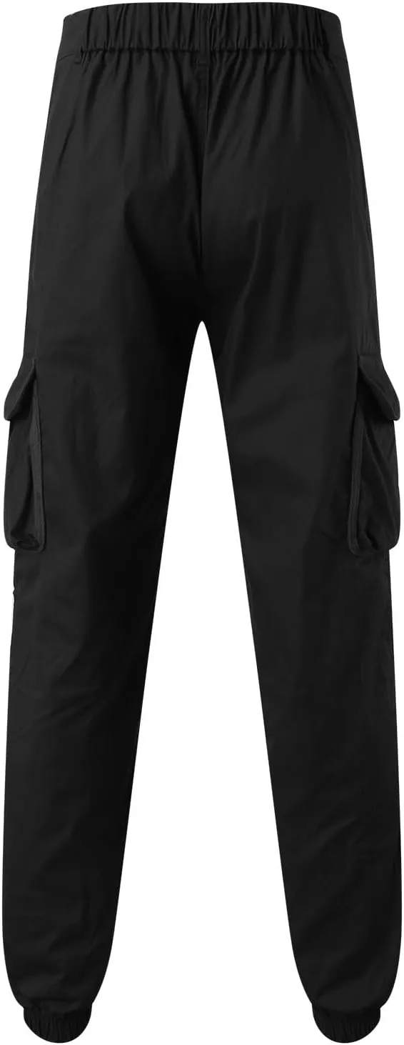 Cargo Pants for Men High Street Leisure Loose Sports Running Solid Color Lace Up Cargo Pants Sweater Men's Jogger