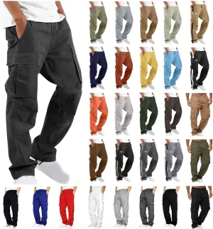 Cargo Pants for Men Relaxed Fit Joggers Pants Multi-Pocket Work Pants Casual Outdoor Hiking Pants Tactical Trousers