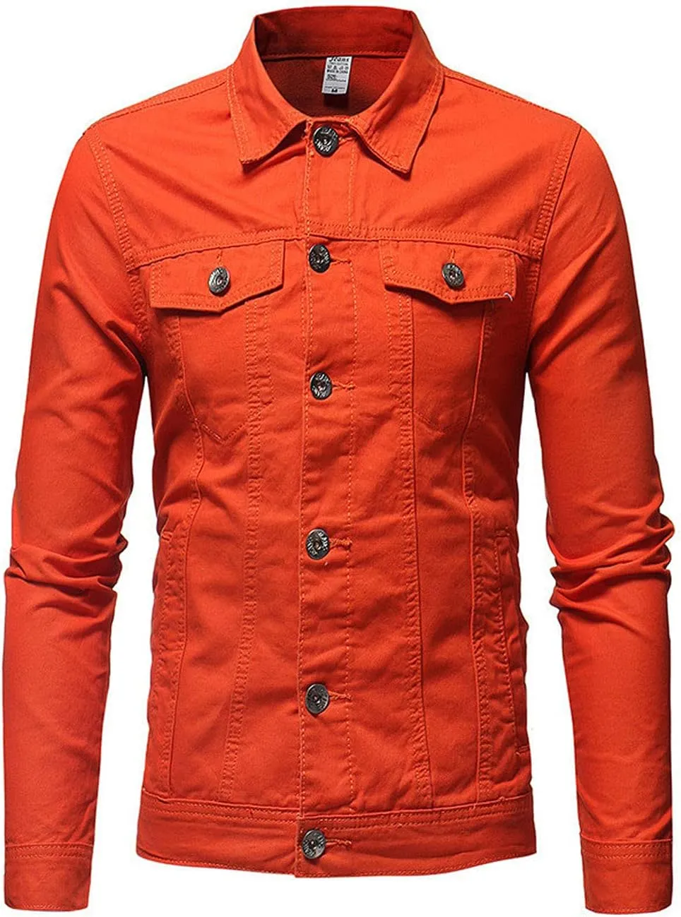CHARTOU Men's Regular Fit Distressed Long Sleeve Denim Jacket Jean Motor Trucker Coat
