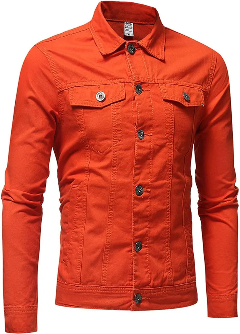 CHARTOU Men's Regular Fit Distressed Long Sleeve Denim Jacket Jean Motor Trucker Coat