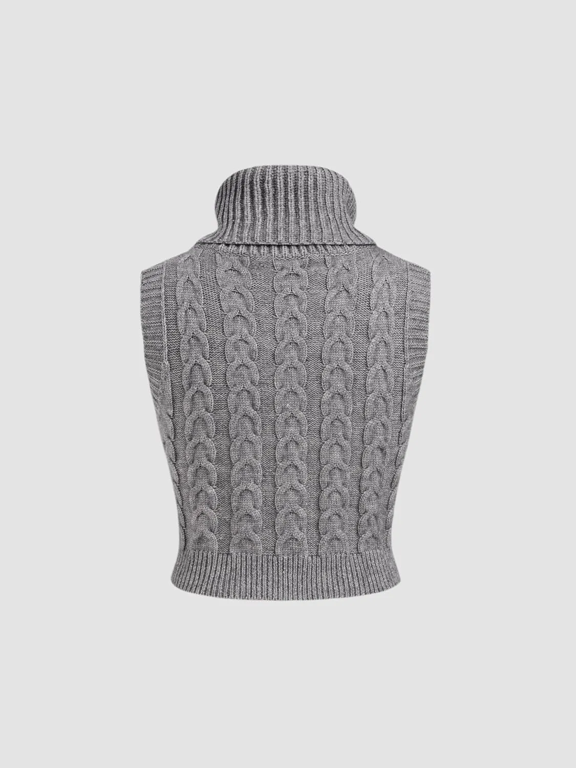 CIDER Womens Sleeveless Sweater Tops Turtle Necks Cable Knit Croped Vest Tank Top