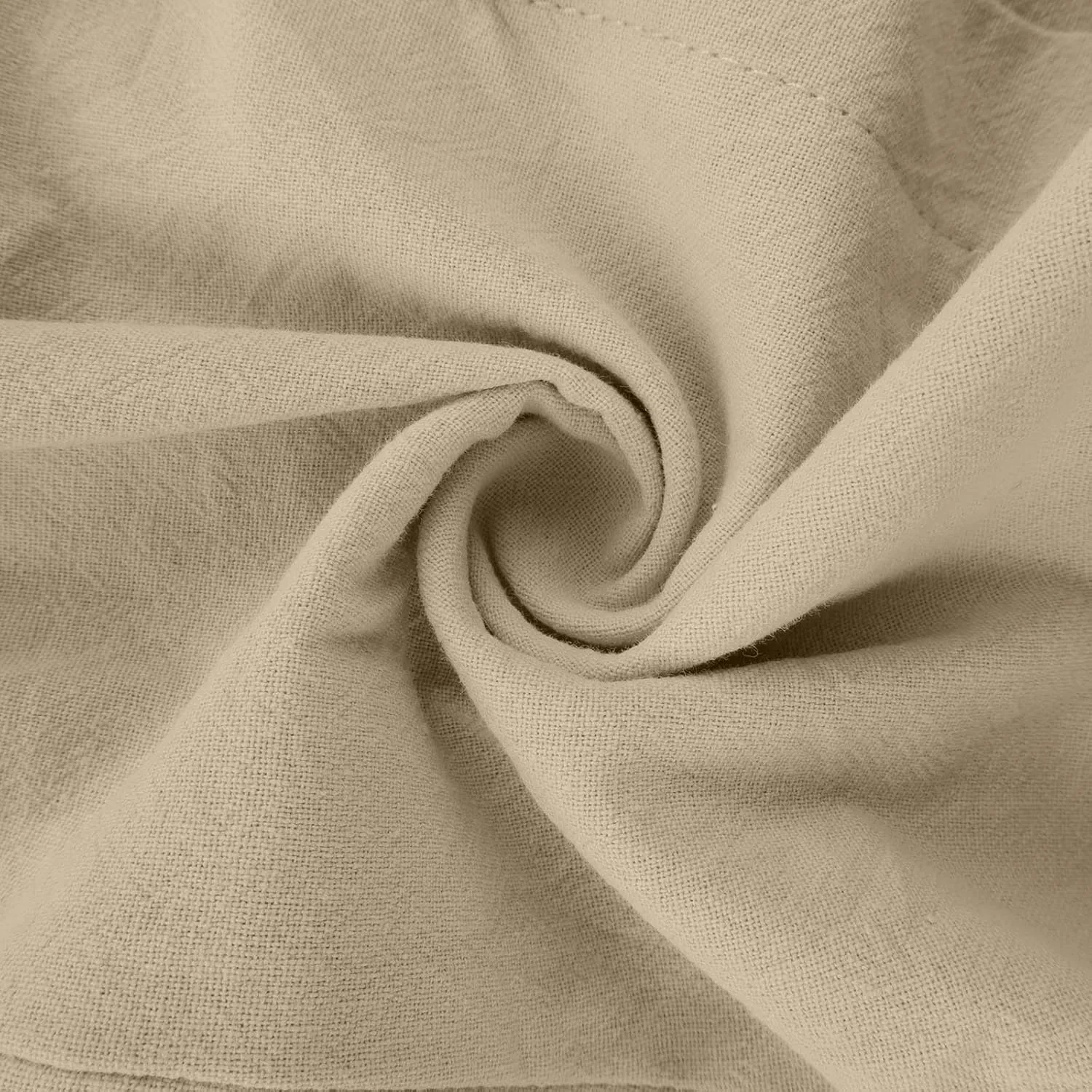 Cotton Linen Pants for Women 2025 High Waisted Wide Leg Trousers Trendy Side Button Elastic Waist Summer Gauze Pants