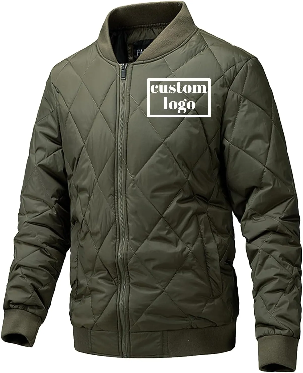 Custom Puffer Jacket Men Lightweight Down Jackets Customize Logo Text Personalized Baseball Coat