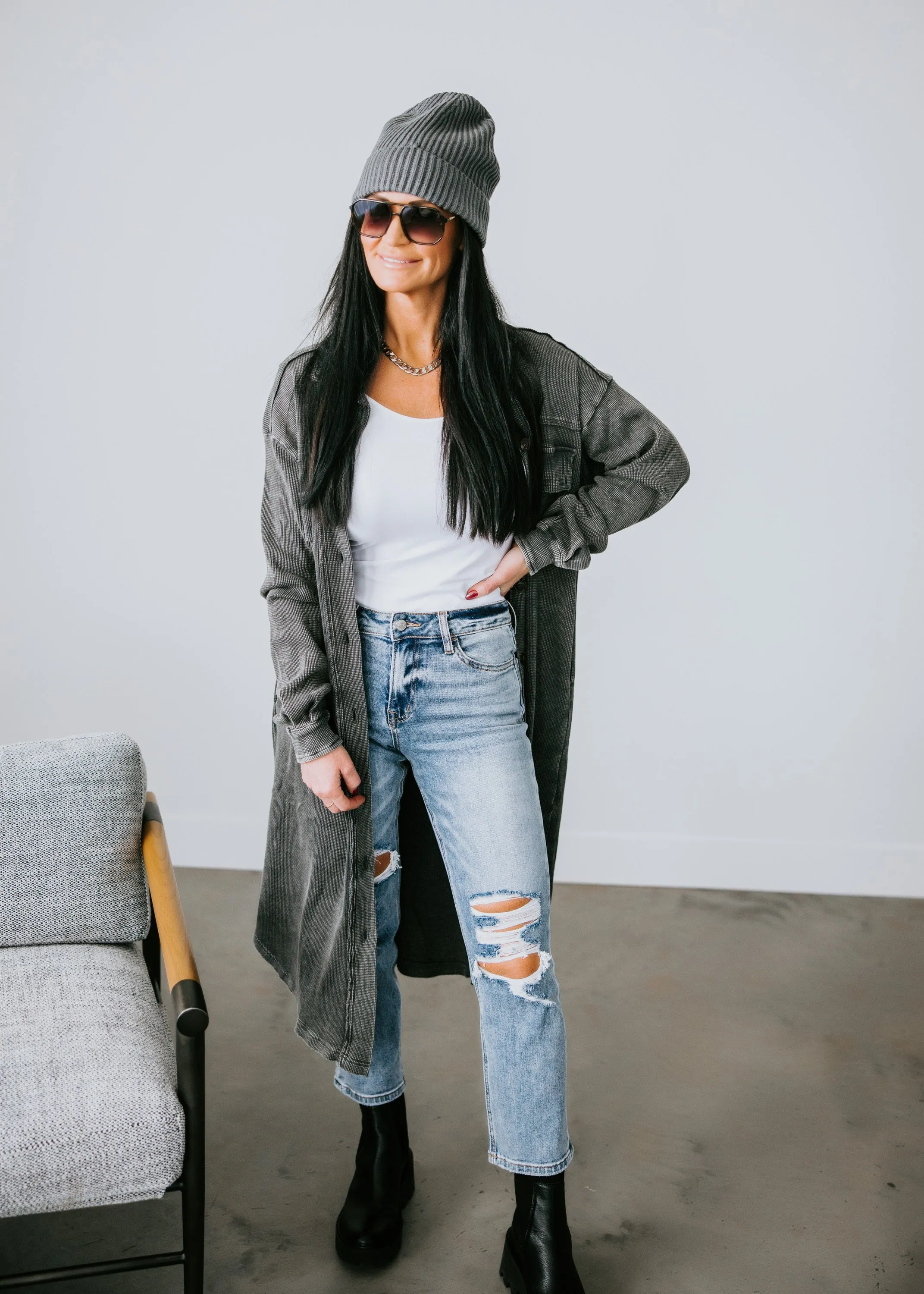 Darla Thermal Longline Shacket