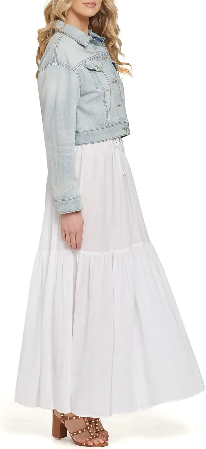 DKNY Women's Cropped Light Demin Jacket