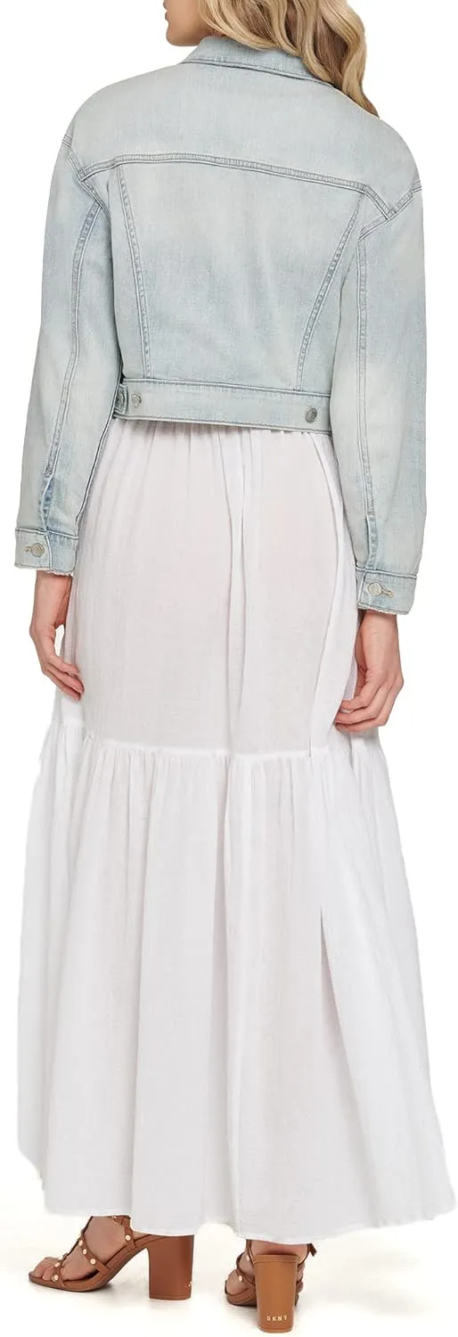 DKNY Women's Cropped Light Demin Jacket