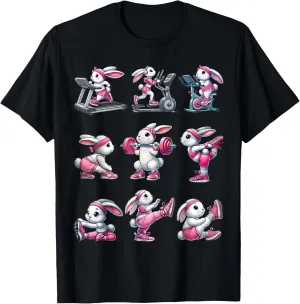 Easter Bunny Fitness Collection Gym Workout Weightlifting T-Shirt