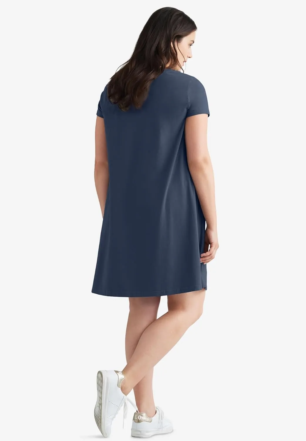 ellos Women's Plus Size A-Line Knit Tee Dress