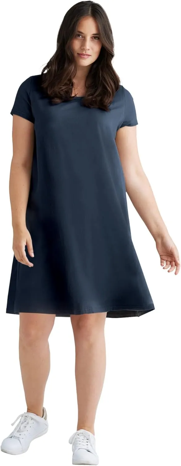 ellos Women's Plus Size A-Line Knit Tee Dress