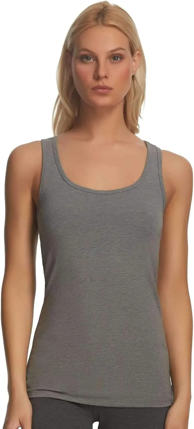 Felina Stretch Layering Womens Tank Top - Seamless Cotton Tank Top for Women, Workout Top (3-Pack)