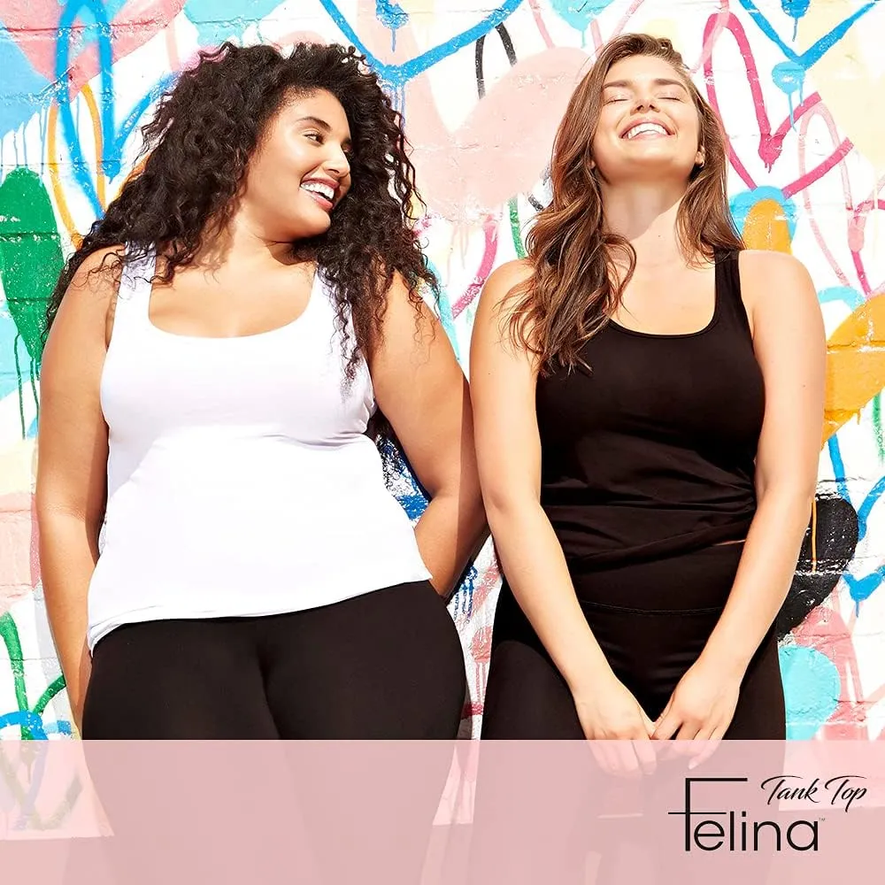 Felina Stretch Layering Womens Tank Top - Seamless Cotton Tank Top for Women, Workout Top (3-Pack)