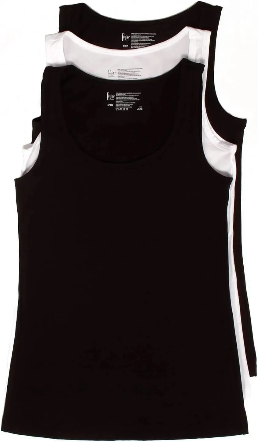 Felina Stretch Layering Womens Tank Top - Seamless Cotton Tank Top for Women, Workout Top (3-Pack)