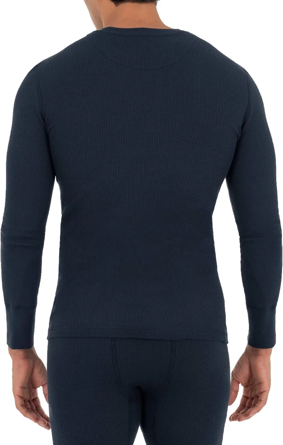 Fruit of the Loom mens Recycled Waffle Thermal Underwear Henley Top