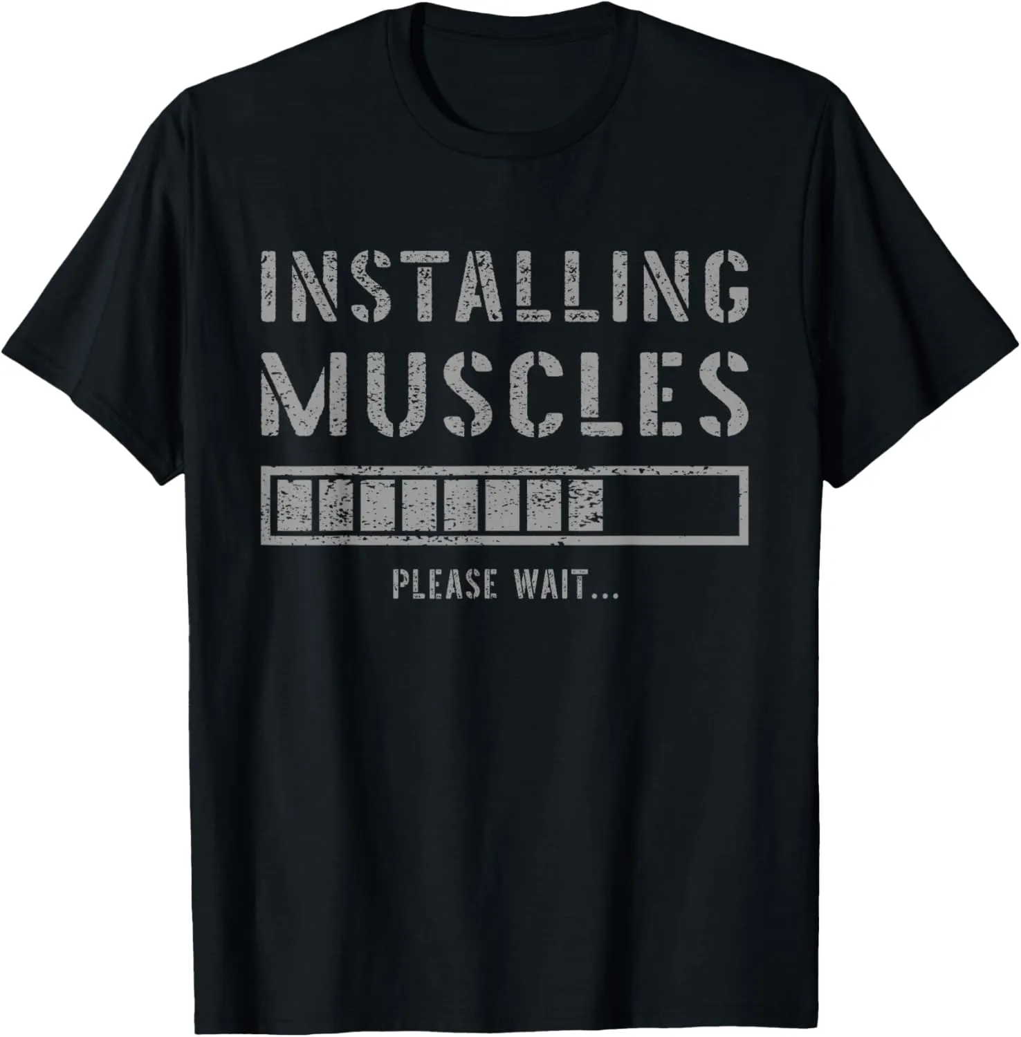 Funny Gym Workout Installing Muscles Please Wait T-Shirt