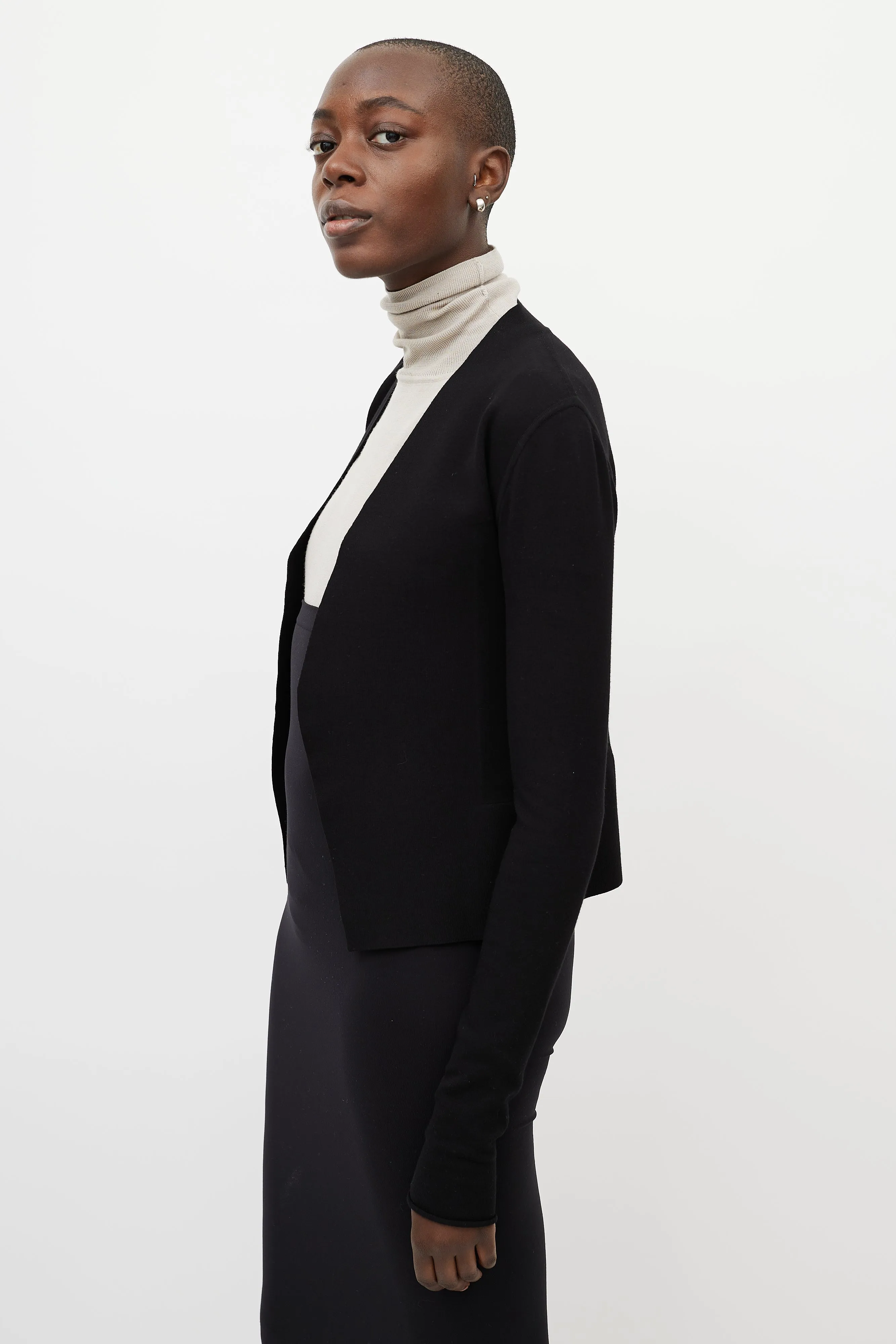 FW 2019 Black Open Front Cardigan