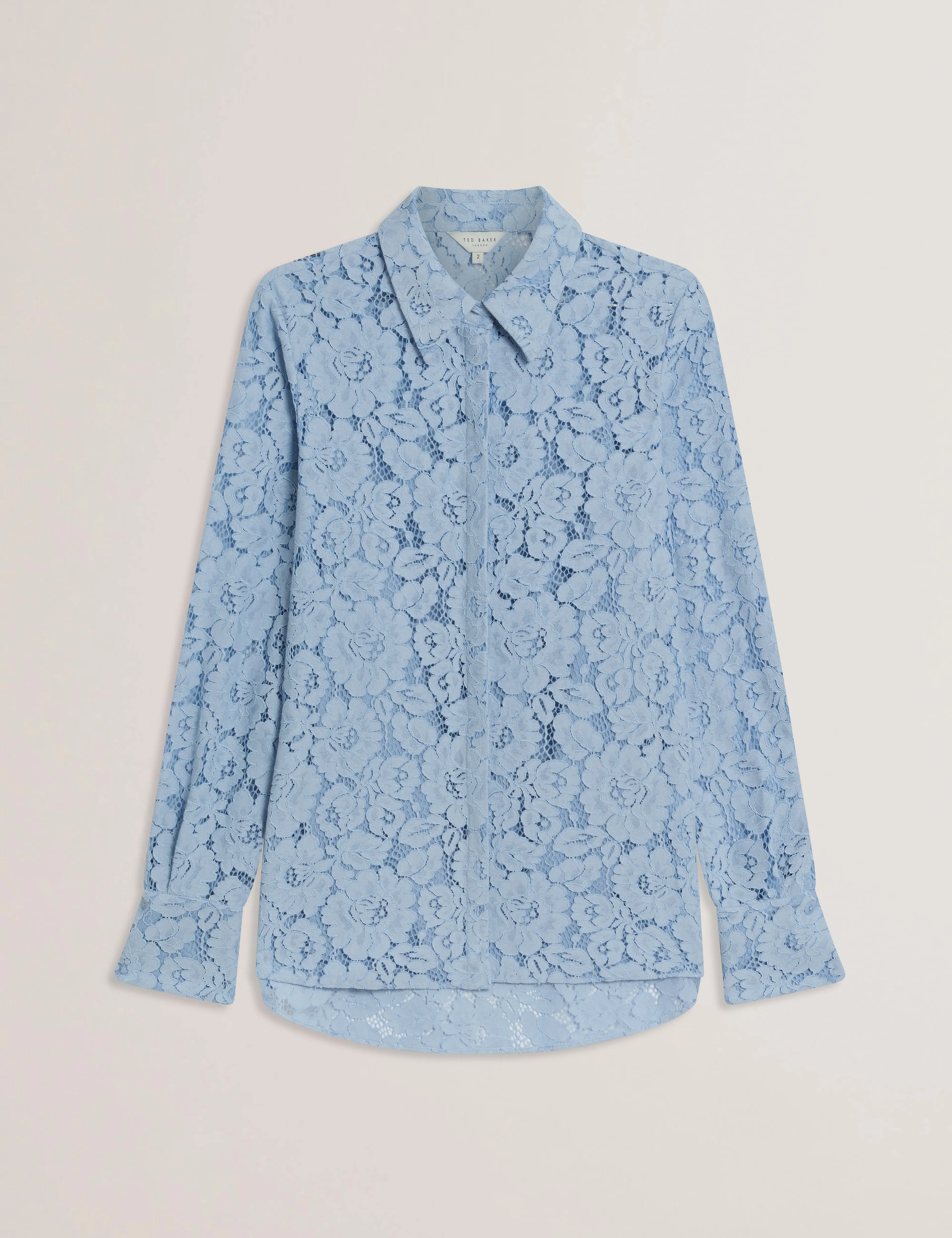 Gennoa Longline Lace Shirt Lt-Blue