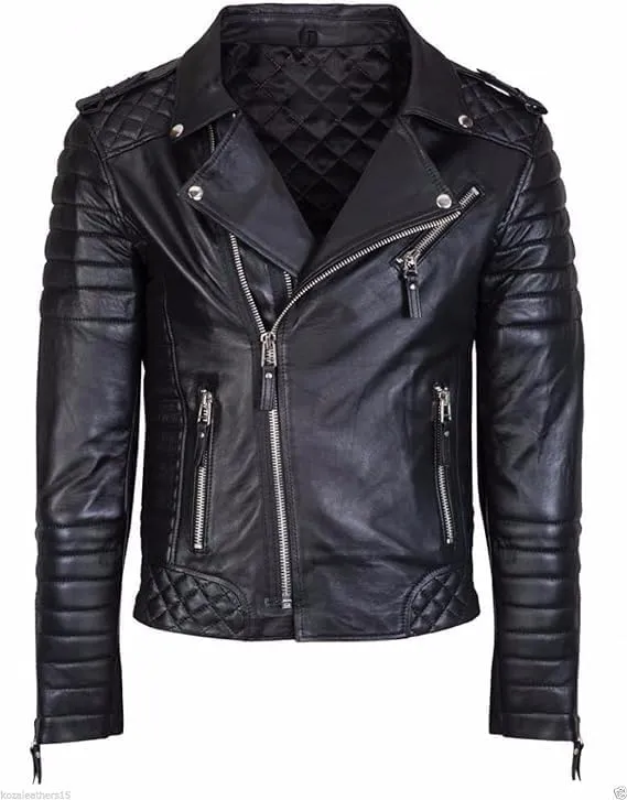 Genuine Lambskin Leather Jackets For Men - Motorcycle Biker Leather Jacket Men