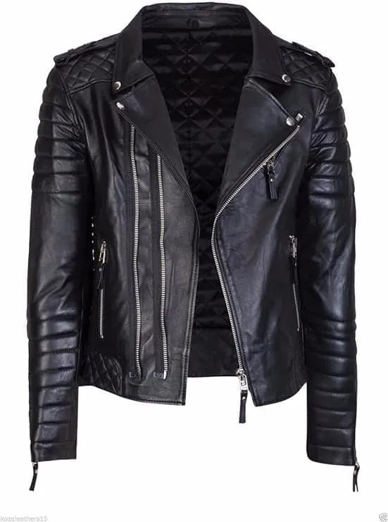 Genuine Lambskin Leather Jackets For Men - Motorcycle Biker Leather Jacket Men