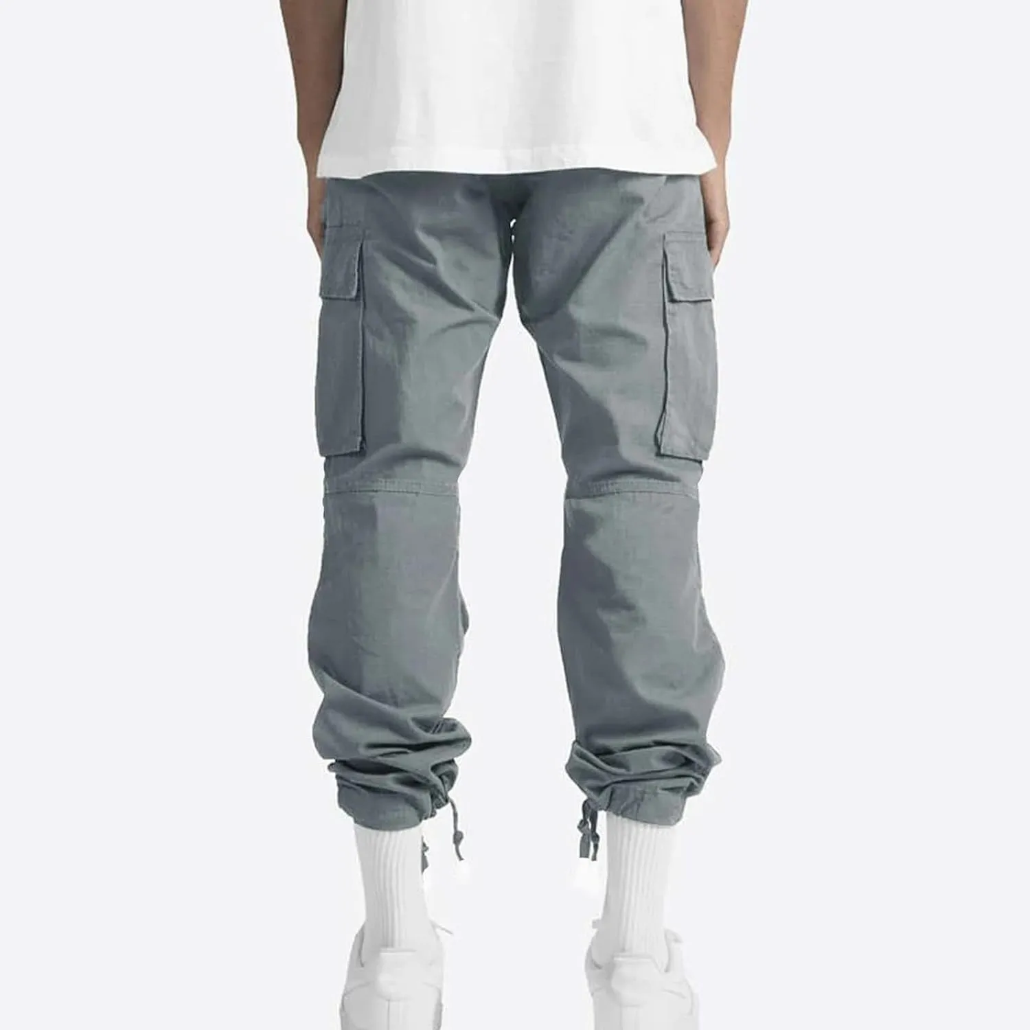 GOFULY Cargo Pants for Men Baggy Elastic Waist Drawstring Pants Pockets Pants Stretch Casual Fall Winter Joggers Trousers