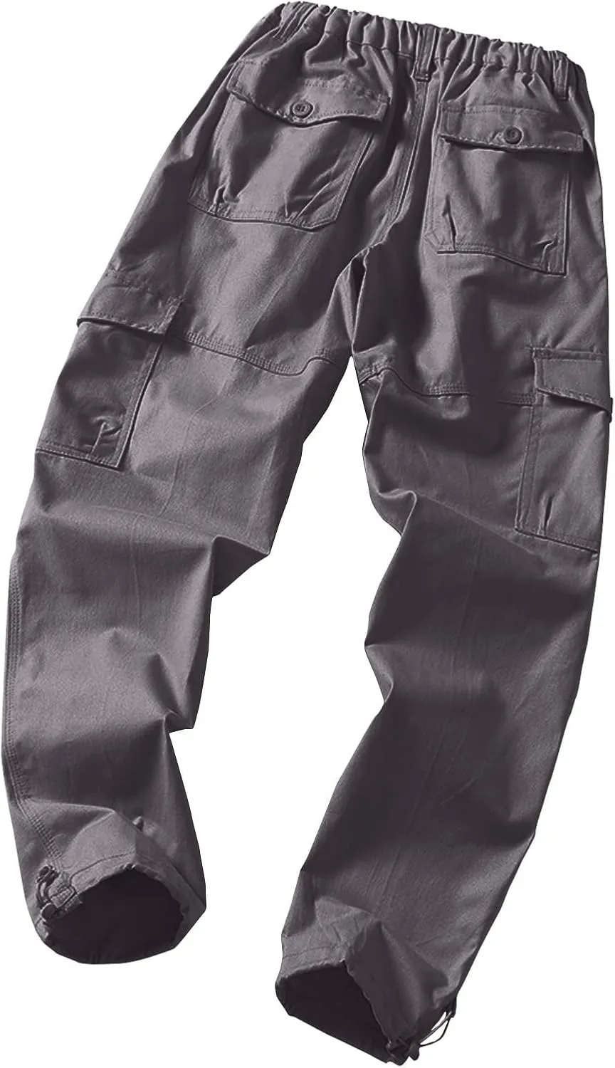 GOFULY Men Cargo Pants Multi Pockets Baggy Pants Ripstop Stretch Hunting Sweatpants Travel Hunting Pants Outdoor