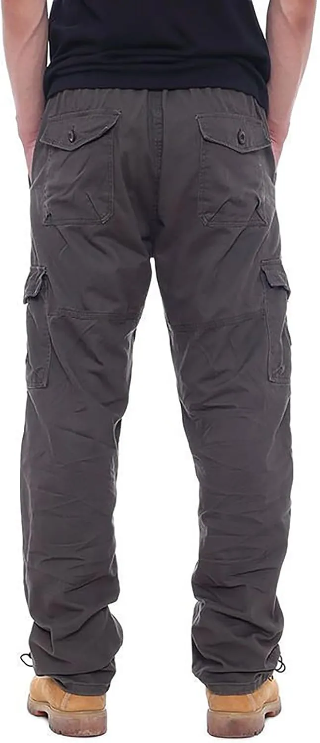 GOFULY Men Cargo Pants Multi Pockets Baggy Pants Ripstop Stretch Hunting Sweatpants Travel Hunting Pants Outdoor