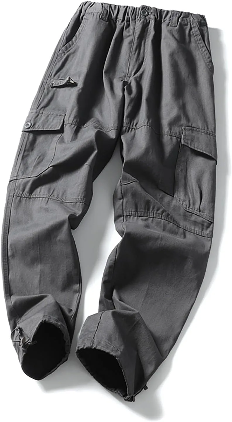 GOFULY Men Cargo Pants Multi Pockets Baggy Pants Ripstop Stretch Hunting Sweatpants Travel Hunting Pants Outdoor
