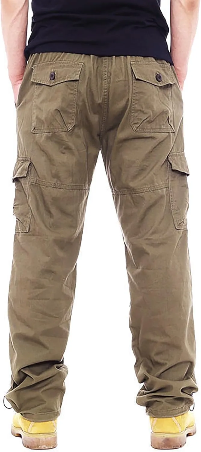 GOFULY Mens Khaki Pants Casual with Pockets Fashion Hiking Pants Stretch Sweatpants Travel Baggy Pants Straight Fit