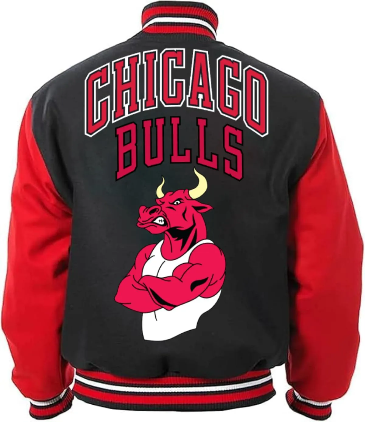 H&D Clothing Men's Chicago Vintage Game Letterman Bull National Basketball Letterman League Varsity Jacket for Men